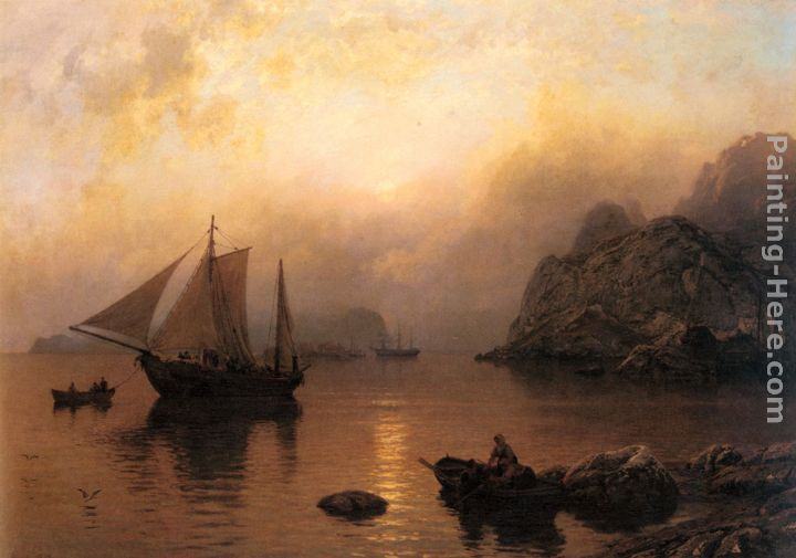 Hans Fredrik Gude Fishing Party At Sunrise